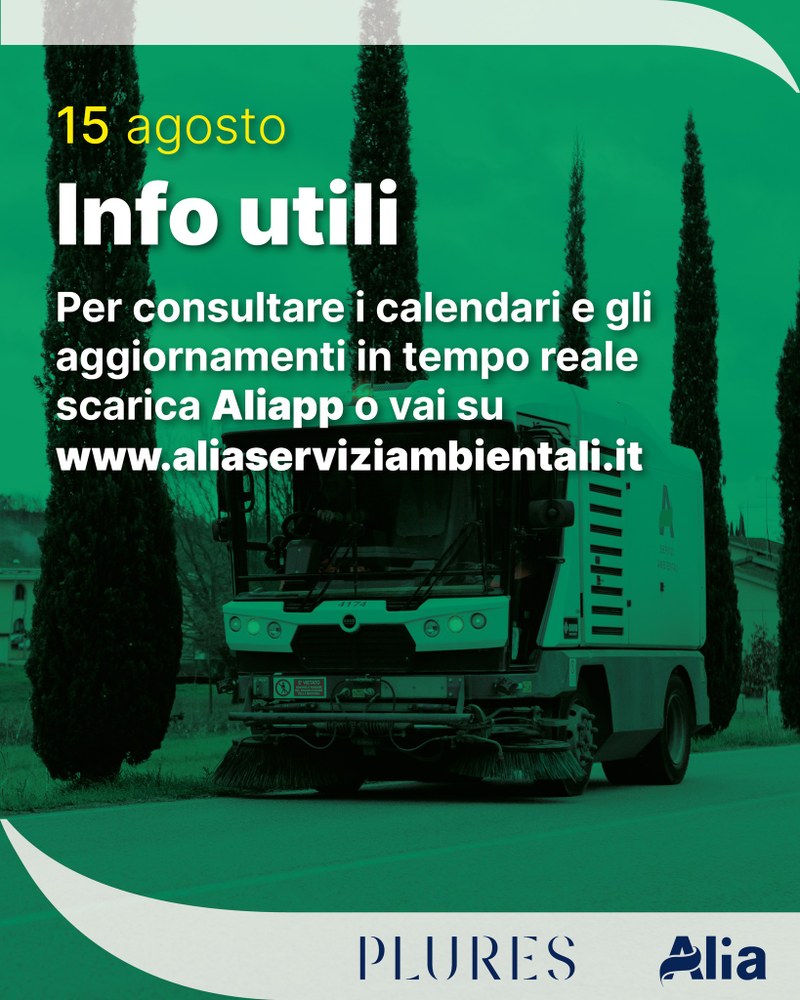 Alia, i servizi sospesi a Ferragosto