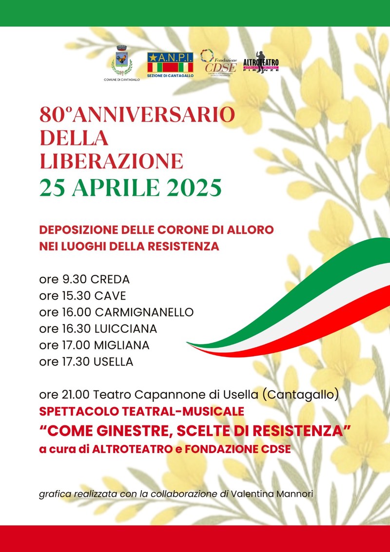 Cantagallo celebra l’80° anniversario della Liberazione: le iniziative del 25 aprile